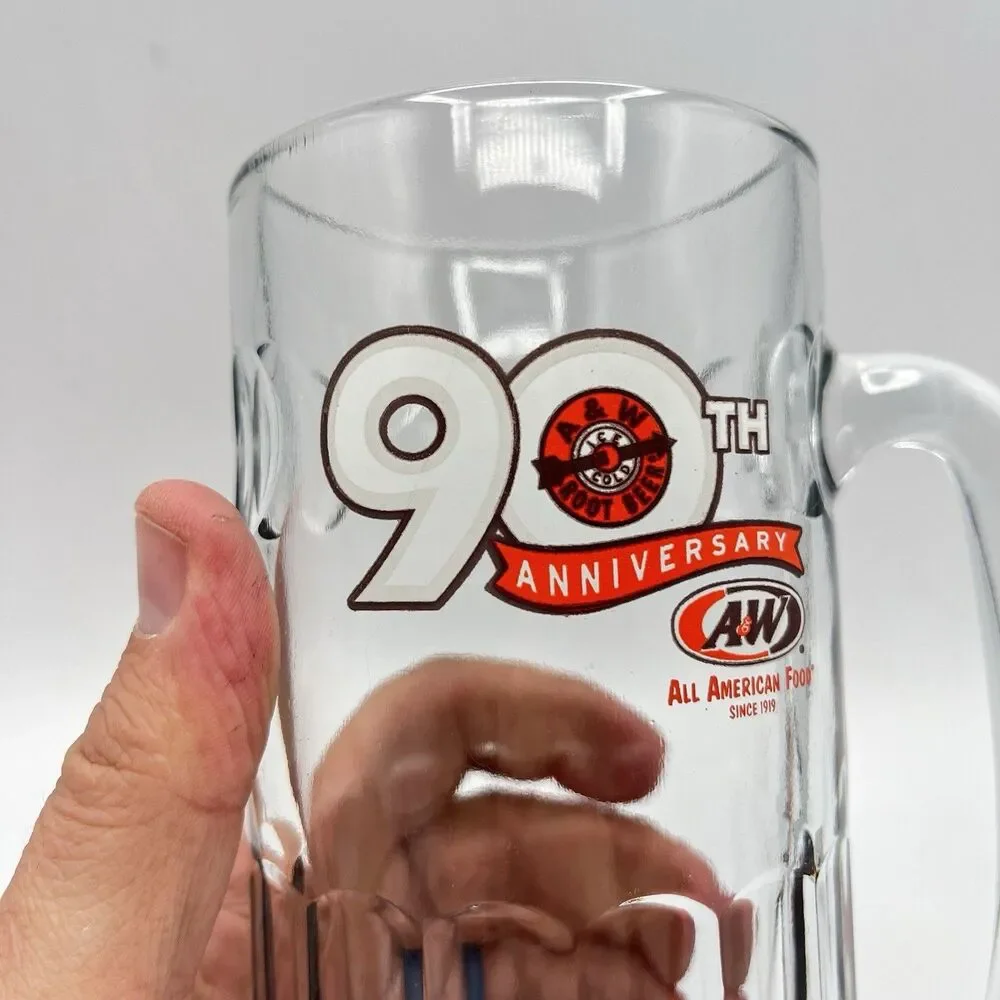 Vintage - A&W Root Beer 90th Anniversary Mug - 7” Tall  18 oz.